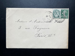 5c BLANC & 10c SEMEUSE SUR ENVELOPPE / JUVISY SUR ORGE POUR PARIS / 1929 / TARIF DES IMPRIMES - 1921-1960: Modern Period