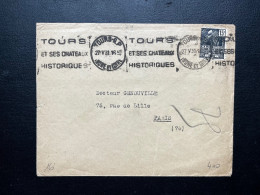 15c EXPOSITION COLONIALE SUR ENVELOPPE / TOURS POUR PARIS / 1931 / TARIF DES IMPRIMES - 1921-1960: Période Moderne