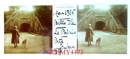 Belle Ile - Le Palais - Porte Vauban Mai 1926 - Plaque De Verre En Stéréo - Taille 44 X 107 Mlls - Glasdias