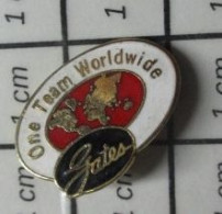 517 Pin's Pins / Beau Et Rare / MARQUES / GATES ONE TEAM WORLDWIDE PLANISPHERE - Marques