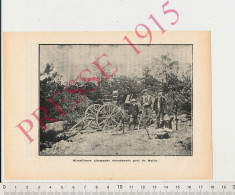 Photo Presse 1915 Mitrailleuse Allemande Abandonnée Près Mailly 10 Aube Grande Guerre 14-18 Personnages à Identifier - Unclassified