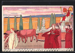 Künstler-AK Sign. Bieler: Vevey, Fete Des Vignerons 1905, Le Char De Ceres, Jugendstil  - Vevey