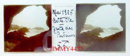 Belle Ile - Grotte Des Poulains Mai 1926 - Plaque De Verre En Stéréo - Taille 44 X 107 Mlls - Glasdias