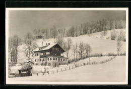 AK Schliersee /Bayr. Alpen, Pension Haus Wegmann Im Schnee  - Schliersee
