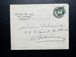15c PASTEUR SUR CONVOCATION DU GREFFE DE LA JUSTICE DE PAIX / BORDEAUX / 1926 / TARIF DES IMPRIMES - 1921-1960: Modern Period