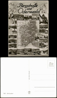 Odenwald Allgemeine Ansichten Stadtplan Landkarte (Map) Odenwald (Hessen) 1960 - Autres & Non Classés