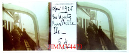 En Route Pour Belle Ile Mai 1926 - Plaque De Verre En Stéréo - Taille 44 X 107 Mlls - Glass Slides