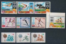 10 Timbres Oblitérés RAS AL KHAIMA FUJEIRA BULGARIE X-12 XX° Jeux Olympiques D'été MUNICH 1972 - Summer 1976: Montreal