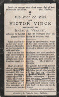 Lebbeke, 1912, Victor Vinck, Verelst, Blanco Achterzijde - Images Religieuses