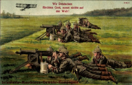 CPA Infanterie-Maschinen-Gewehr-Kompagnie, Deutsche Soldaten In Uniformen, Flugzeug - Autres & Non Classés