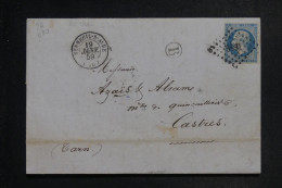 FRANCE - Lettre De Verneuil Sur Avre Pour Castres En 1859 - L 153127 - 1849-1876: Periodo Classico