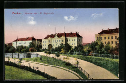 AK Zwickau, Kaserne Des 133. Regiments, Blick Auf Gebäude Am Teichufer  - Zwickau