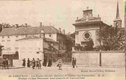 33 - Libourne - La Statue Du Duc Decazes Et L'Eglise Des Carmélites - Animée - CPA - Voir Scans Recto-Verso - Libourne