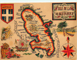 Martinique - Carte Géographique - Illustration - CPM - Voir Scans Recto-Verso - Autres & Non Classés