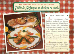 Recettes De Cuisine - Poelée De St Jacques Au Vinaigre De Cassis - Gastronomie - CPM - Voir Scans Recto-Verso - Recipes (cooking)