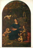 Art - Peinture Religieuse - Léonard De Vinci - La Vierge Au Rocher - Musée Du Louvre De Paris - CPM - Voir Scans Recto-V - Tableaux, Vitraux Et Statues