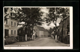 AK Grosshartmannsdorf Bei Freiberg, Strassenpartie Mit Reparaturwerkstätt Adolf Göpfert  - Freiberg (Sachsen)