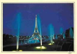75 - Paris - Tour Eiffel - Jets D'eau Du Trocadéro - Vue De Nuit - Carte Neuve - CPM - Voir Scans Recto-Verso - Tour Eiffel
