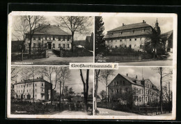 AK Grosshartmannsdorf, Gemeindeamt, Postamt, Schule  - Sonstige & Ohne Zuordnung