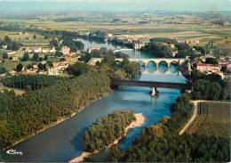 47 - Aiguillon - Vue Aérienne Du Lot - Ses 2 Ponts Et Le Barrage Au Fond - CPM - Voir Scans Recto-Verso - Autres & Non Classés