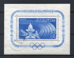 - ROUMANIE Bloc N° 47 Oblitéré - 5 L. Outremer Jeux Olympiques De Rome 1960 - Cote 23,00 € - - Blocchi & Foglietti