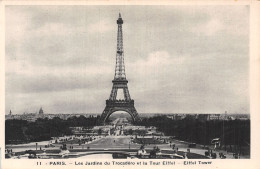 75-PARIS LA TOUR EIFFEL ET LES JARDINS DU TROCADERO-N°T5203-H/0047 - Eiffelturm