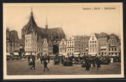 AK Rostock I. Meckl., Marktstände Auf Dem Marktplatz  - Rostock