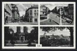 AK Zeitz, Arnoldbrunnen, Schützenstrasse, Wendische Strasse, Schloss Moritzburg  - Zeitz