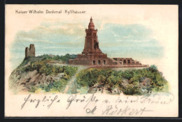 Lithographie Kyffhäuser, Kaiser Wilhelm Denkmal  - Kyffhaeuser
