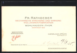 AK Mühlhausen /Thür., Fr. Rathgeber, Mechanische Strickerei- Und Wirkerei  - Muehlhausen