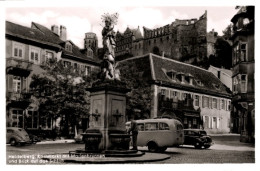 CPA Heidelberg Am Neckar, Kornmarkt Mit Marienbrunnen, Schloss, Bus - Sonstige & Ohne Zuordnung