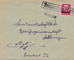 37323# HINDENBURG LOTHRINGEN LETTRE Obl REICHERSBERG 29 Septembre 1941 RICHEMONT MOSELLE METZ - Brieven En Documenten