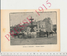 Photo Presse1915 Chevaux à L'abreuvoir Fontaine Argence (Troyes Café Français) Aube Grande Guerre 14-18 Armée - Unclassified