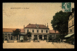 03 - MONTLUCON - LA GARE DE CHEMIN DE FER - CARTE COLORISEE - Montlucon