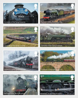 Great Britain United Kingdom 2023 Flying Scotsman Legendary Train Railways Locomotives Set Of 8 Stamps MNH - Eisenbahnen