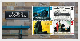 Great Britain United Kingdom 2023 Flying Scotsman Legendary Train Railways Locomotives Block MNH - Blocs-feuillets