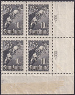 FINNLAND 1947 Mi-Nr. 338 ** MNH Eckrand-Viererblock - Nuevos
