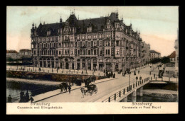 67 - STRASBOURG - GERMANIA ET PONT ROYAL - CARTE COLORISEE - Strasbourg