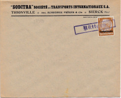 37329# HINDENBURG LOTHRINGEN LETTRE Obl RÜTTGEN ROUSSY LE VILLAGE MOSELLE - Lettres & Documents