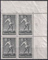 FINNLAND 1947 Mi-Nr. 347 ** MNH Eckrand-Viererblock - Ungebraucht