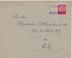 37330# HINDENBURG LOTHRINGEN LETTRE Obl ROSSLINGEN 8 Octobre 1941 ROSSELANGE MOSELLE METZ - Brieven En Documenten