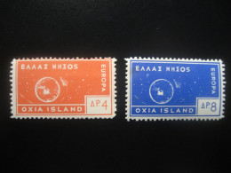 OXIA Island Orange + Blue 2 Poster Stamp Vignette GREECE Label - Sonstige & Ohne Zuordnung