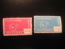 DRAGONERA Island Pink + Blue 2 Poster Stamp Vignette GREECE Label - Other & Unclassified