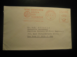 DUSSELDORF 1968 To New York USA VDI Guidelines Help The Engineer Meter Mail Cancel Cover GERMANY - Covers & Documents