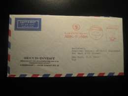 DUSSELDORF 1968 To New York USA Channing Und Adig Fonds Air Meter Mail Cancel Cover GERMANY - Storia Postale