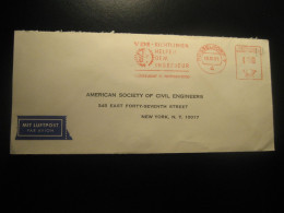 DUSSELDORF 1965 To New York USA VDI Guidelines Help The Engineer Air Meter Mail Cancel Cover GERMANY - Covers & Documents