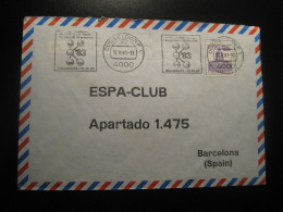 DUSSELDORF 1983 To Barcelona Spain Plastic Rubber Int. Messe Fair Chemical Chemistry Air Mail Cancel Cover GERMANY - Storia Postale