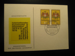 DUSSELDORF 1978 Art Market International Cancel Card GERMANY - Brieven En Documenten