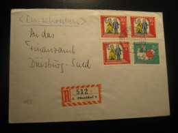 DUSSELDORF 1968 4 Stamp On Registered Cancel Cover GERMANY - Storia Postale