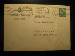 DUSSELDORF 1955 Broadcast Television Phone Tv Telephone Radio Cancel BELGIUM Consulate Folded Cover GERMANY - Lettres & Documents